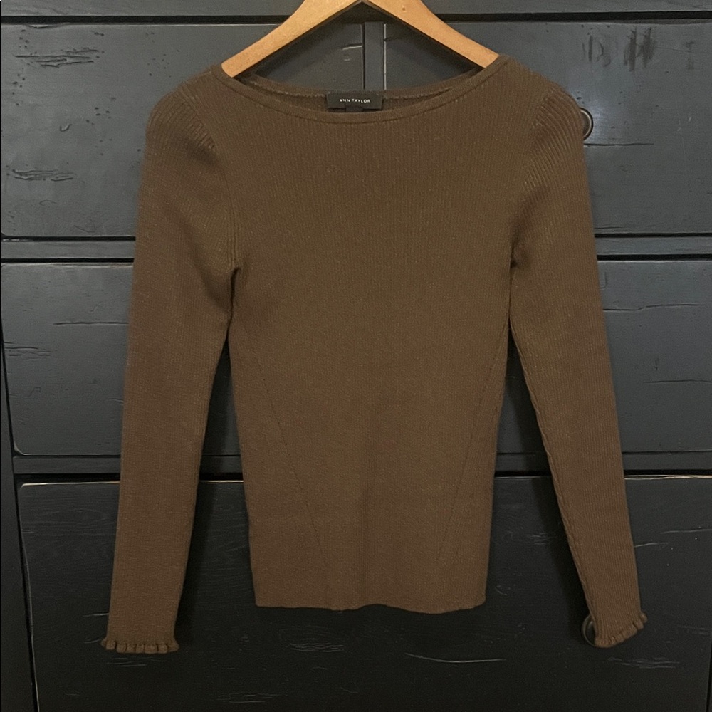 Ann Taylor Brown Knit Top